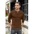 thumbnail image 2 of COOFANDY Mens Long Sleeve Henley T-Shirts Basic Thermal Pullover Stretch Tee Shirts Fashion Casual Tops, 2 of 6