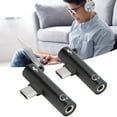 thumbnail image 4 of USB 2pcs USB C A 3.5 mm Adaptador de audio 2 en 1 Carga de audio USB C A Audio Jack ABS USB C A Audiojack para la Tableta del Teléfono, 4 of 7