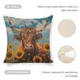 thumbnail image 4 of bull sunflowers blue sky Linen toss pillowcase decoration pillowcase gifting preferred 18x18 inch cushion cover 2 sets sofa pillowcase sofa bedroom living room car, 4 of 8