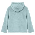 thumbnail image 4 of COMVALUE Men Solid Color Pullover Hoodie Soft Fuzzy Plush Fabric Long Sleeve Loose Fit Casual Hooded Sweatshirt for Everyday Outfits, 4 of 5