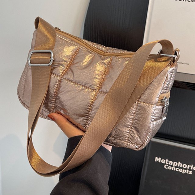 Bolsos de mano para mujer, bolso de mano de lujo con diseño de gran capacidad acolchado informal, bolso de mano