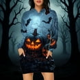 thumbnail image 2 of Taqqpue Halloween Print Hoodie Dress for Women Fashion Ghost Pumpkin Witch Mini Dresses Long Sleeve Outfit Cosplay Party Dress with Pockets, 2 of 7