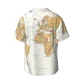 thumbnail image 5 of Salouo World Map 1 Pattern Cuban Collar Shirts for Men Button-Down Shirt Men's Short Sleeve Shirts Hawaiian Shirts Casual Shirts -3X-Large, 5 of 6