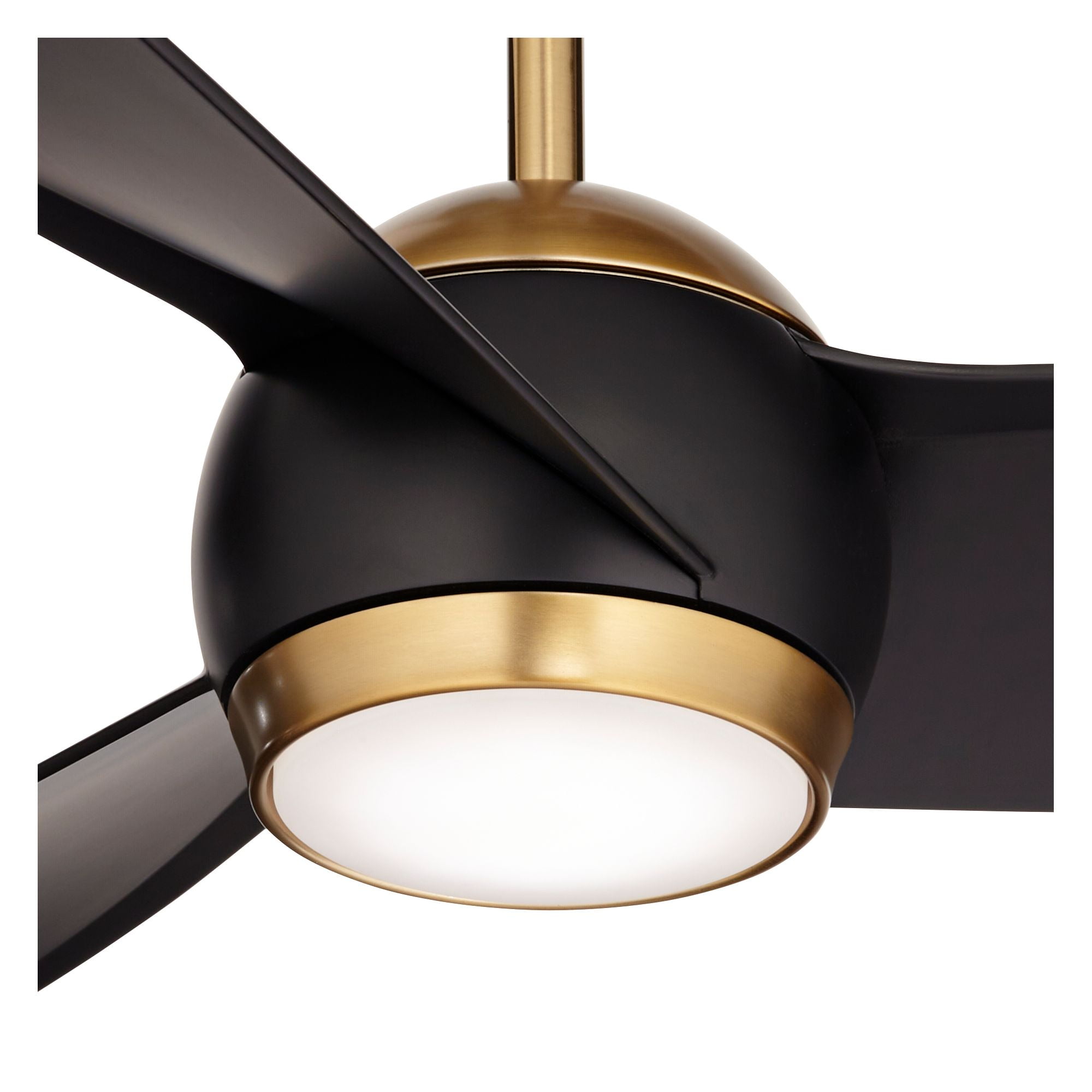 60" Possini Euro Design Stresa Modern Indoor Ceiling Fan with Dimmable LED Light Remote Control Warm Brass Matte Black for Living Room Kitchen House