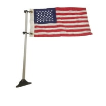 Pactrade Marine Pontoon Flag Pole Socket with American USA Long Adjustable, 25" L
