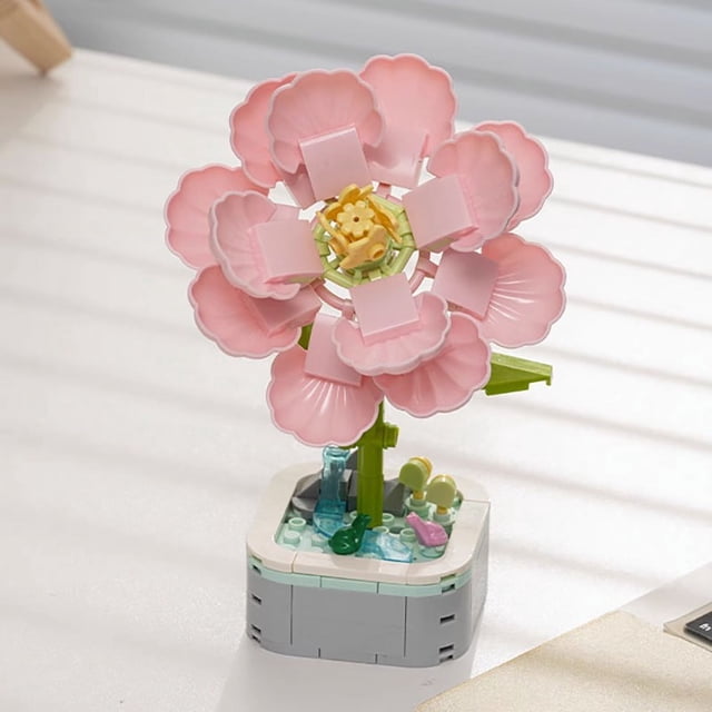 Compatible con Lego senbao Flower Face Tea Music Box, juguete para niños ensamblado, bloques de construcción, regalo de flores