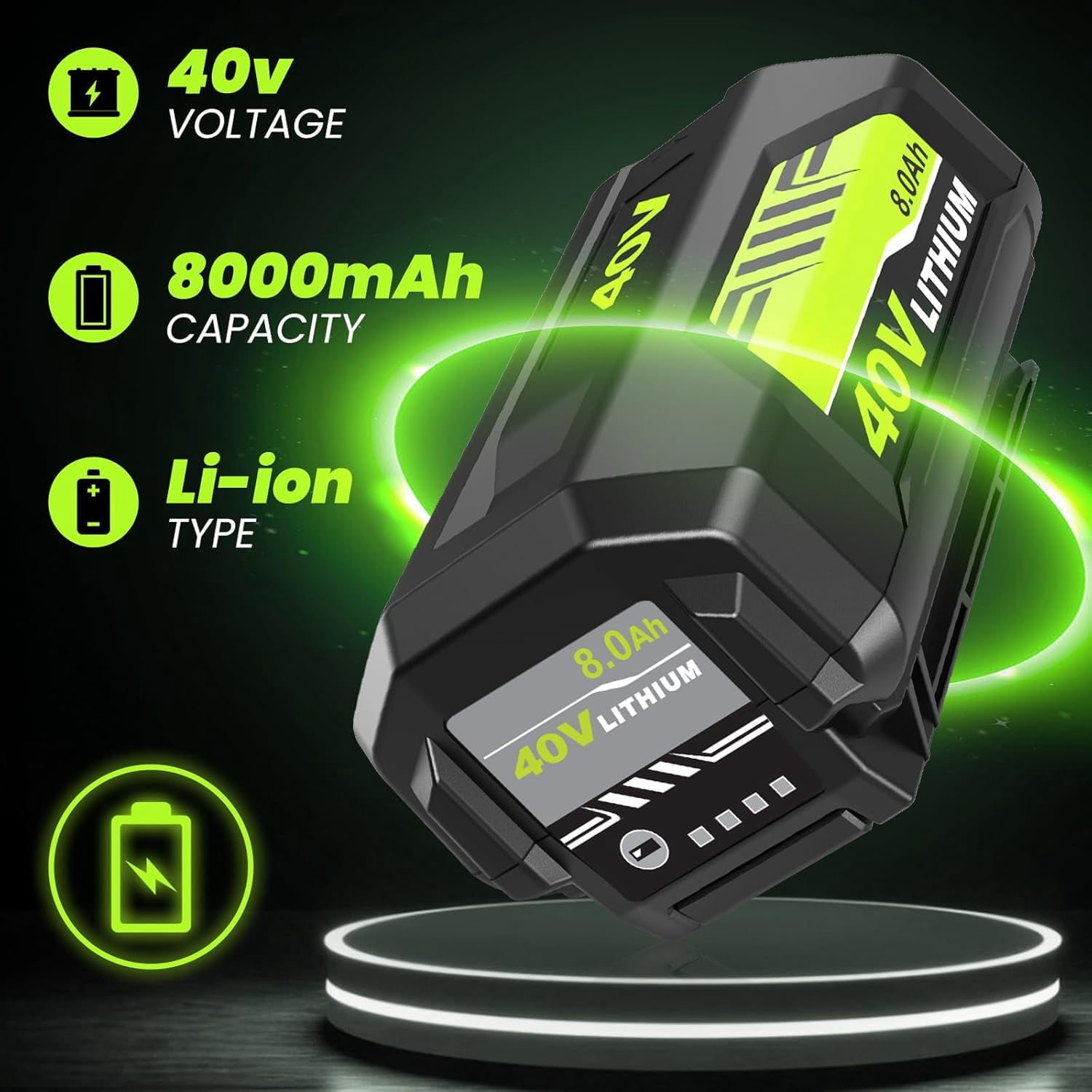 4Pack 40v 8.0Ah OP4026A Replacement for Ryobi 40V Battery Compatible with Ryobi 40 Volt Battery Lithium OP4015 OP4040 OP40201 OP4050A OP4015 OP40261 OP4030 OP40401 OP4060 Power Tools