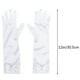 thumbnail image 2 of FELTECHELECTR 1 par de guantes largos de satén con lazo para niña de las flores, para boda, fiesta de noche (blancos), 2 of 5