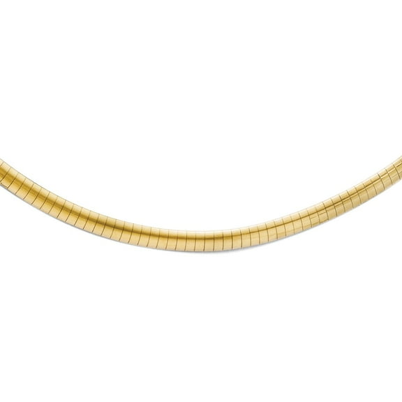 10K Yellow Gold Fancy Omega Chain Necklace Reversible 16 inch mm
