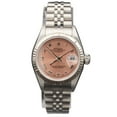 thumbnail image 1 of Pre-Owned Ladies Rolex Stainless Steel Datejust 69174 Watch with Pink Salmon Roman Dial, 1 of 8