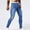 Blue, variant on Men's Stretch Slim Fit Denim Pants Ripped Frayed Hollow Out Distressed Jeans Solid Color Bell Bottom Pants