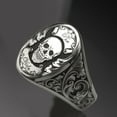 thumbnail image 3 of PikaLF Skull Ring for Men, Norse Viking Skull Head Ring, Vintage Skull Totem Amulet Ring, Halloween Biker Ring, Hip Hop Ring, Punk Rock Skull Jewelry Gift for Men, 3 of 7