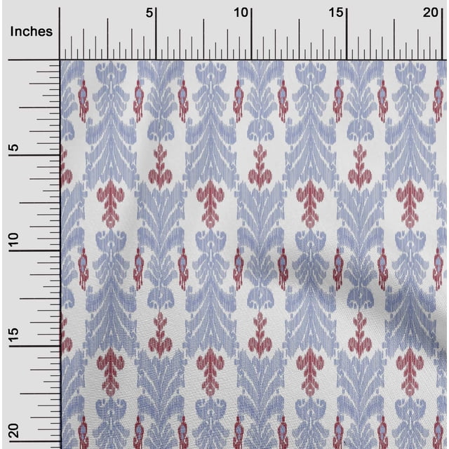 oneOone Cotton Poplin Fabric Swirl & Paisley Ikat Decor Fabric Printed BTY 42 Inch Wide