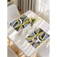 thumbnail image 5 of Yellow Geometric Placemats Set of 6, Gray Black Retro Abstract Stripes Lines Placemats for Dining Table, Place Mats for Kitchen Tabletop, Waterproof Wipeable Dining Table Mats Set, 5 of 9