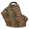 thumbnail image 3 of Renewold Brown Leopard Print Car Seat Covers, Baby Car Canopy Shopping Cart Cover Scarf Lightweight Stroller Cover, Women Mother Nursing Breastfeeding Covers, 3 of 5