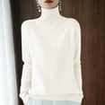 thumbnail image 4 of NTACZA Sweaters for Women Beige Basic Turtleneck Loose Fitting Sweaters Pullover Raglan Sleeve Jumper for Women L, 4 of 5