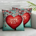 thumbnail image 3 of JEUXUS  Turquoise Pillow Covers Teal Valentine's Day Throw Pillow Case Valentine's Day Pillow Covers  Anniversary Wedding Heart Gnome Pillow Covers Decor for Bed Sofa Couch, 3 of 5