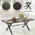 thumbnail image 4 of ALAULM Dining Table for 6 People, 78.7-Inch Rectangular Metal Dining Table, Modern Dining Table with Heavy Duty Metal Legs for Patio (Black), 4 of 6