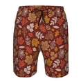 thumbnail image 3 of Susaid Autumn Warm Tone Maple Leaf Print Men's Swim Trunks Hawaiian Bathing Mesh Lining Suit Swimsuits Beach Shorts with Pockets-3X-Large, 3 of 6