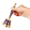 thumbnail image 3 of Shubhkart Solid Brass Hand Painted Hand Held Ghanti Bell for Puja, Purple, 3 of 8