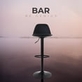 thumbnail image 5 of Sillas para Bar y Barra de Cocina con Respaldo y Reposapies de Altura Ajustable Banco Taburete Giratorio con Asiento Acolchado de Diseño Moderno Set 2 Piezas Full Black, 5 of 5