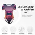 thumbnail image 5 of Lsque Sunset Truck Highway Women's Crew Neck Short Sleeve Bodysuit Basic T Shirts Tops Onesie Adult Cute Pajama-Small, 5 of 8