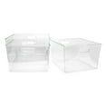 thumbnail image 2 of Isaac Jacobs 3-Pack XL Clear Plastic Storage Bins with Handles, Fridge/Freezer/Food Safe, BPA Free, 2 of 5