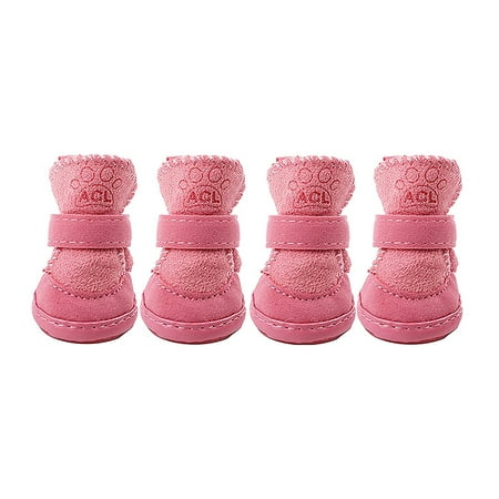 

Pudcoco Dog Shoes for Small Medium Size Dogs Paw Protector Dog Winter Booties Warm Snow Pet Boots for Puppies