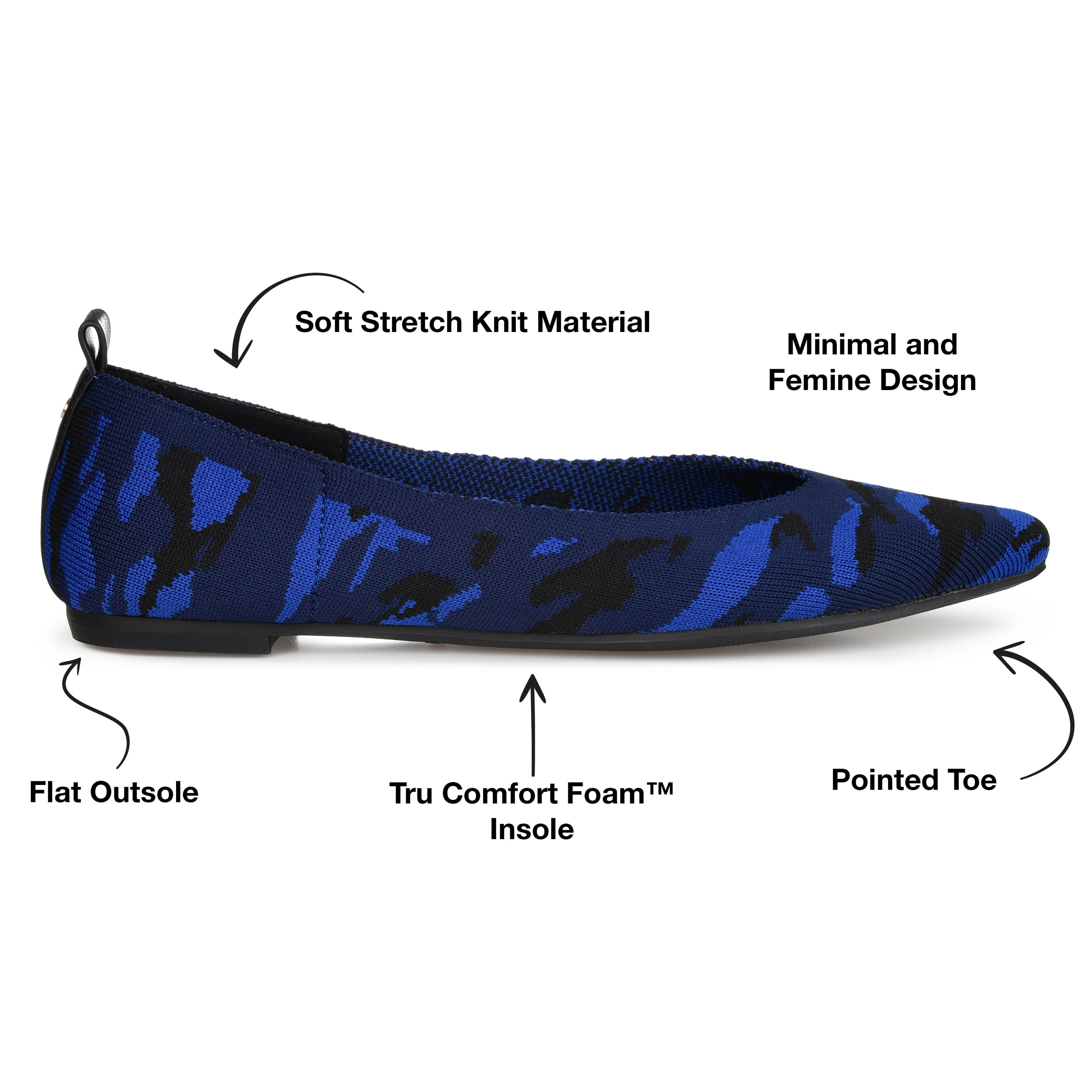 Journee Collection Womens Karise Tru Comfort Foam Slip On Pointed Toe Ballet Flats