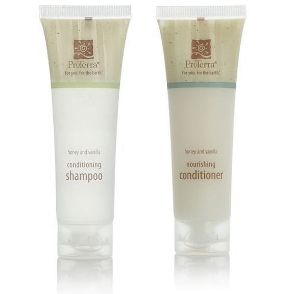 ProTerra Honey & Vanilla Shampoo and Conditioner Lot of 16 (8 of Each) 1oz Bo...