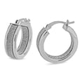 thumbnail image 5 of Sterling Silver Glitter Hoop Earrings Set, 5 of 5