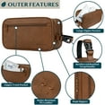 thumbnail image 4 of PAVILIA Toiletry Bag for Men, Travel Toiletries Bag | Water-resistant Dopp Kit, PU Leather Shaving Pouch Organizer for Accessories, Cosmetic, Hygiene, Grooming Essentials (Brown), 4 of 8