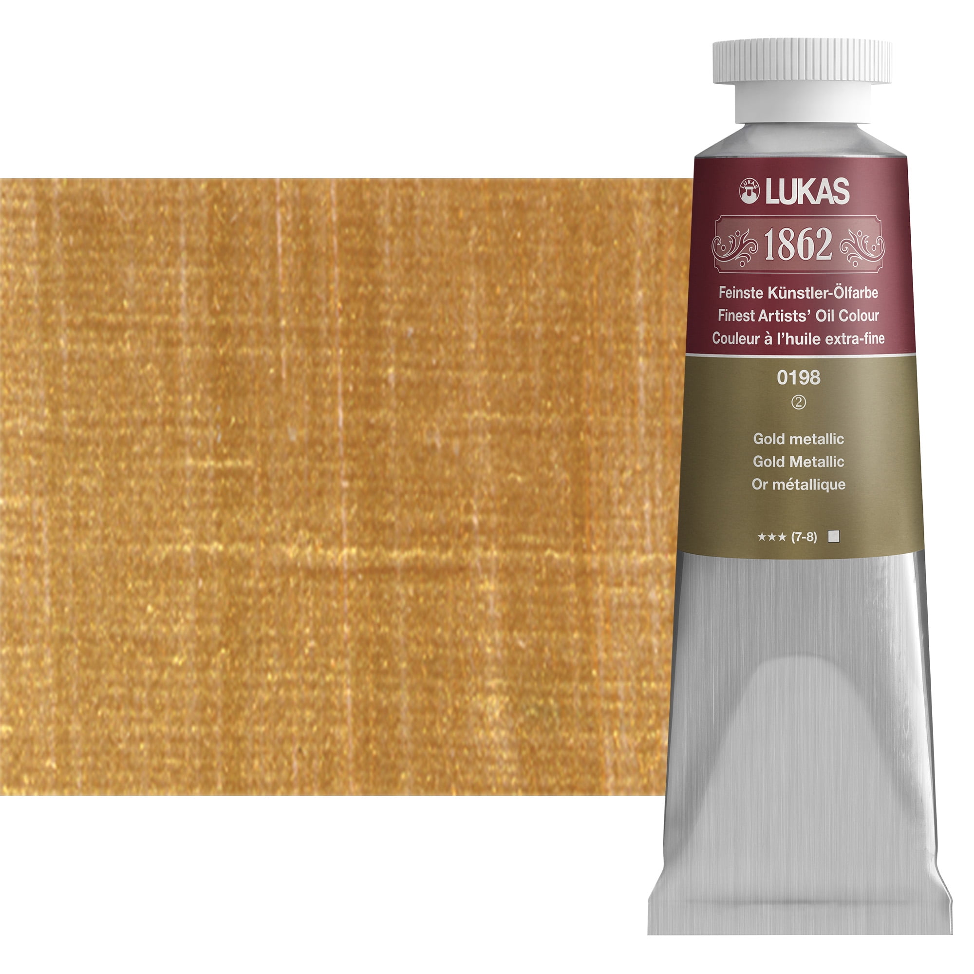 Lukas 1862 Professional Artist Oil Paint - Fast-Drying, Non-Yellowing, Highly Pigmented Oil Paint, Gold MetAllic, 37 mL