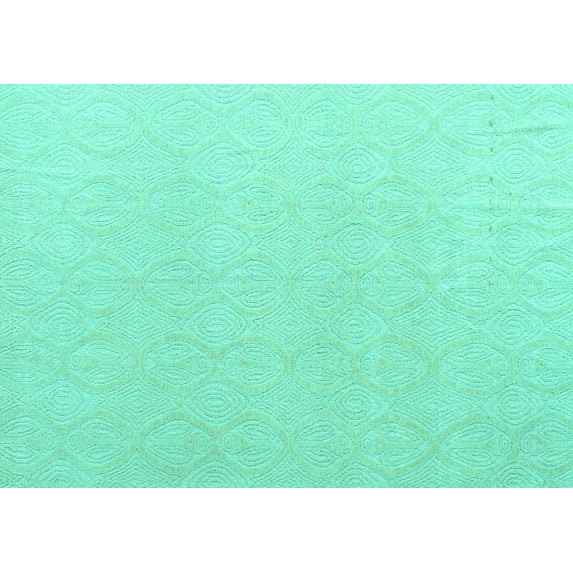 Ahgly Company Indoor Rectangle Solid Turquoise Blue Modern Area Rugs, 6' x 9'