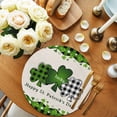 thumbnail image 2 of St. Patrick's Day Round 13 Inch Placemats Set of 6, Green and Black Checkered Lucky HeatResistant Non Slip Place Mats for Dining Table, Wipeable Braided Kitchen Table Mats for Housewarming, 2 of 9