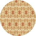 thumbnail image 1 of Ahgly Company Indoor Round Patterned Cardboard Brown Gold Area Rugs, 3' Round, 1 of 6