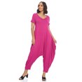thumbnail image 2 of Pastel by Vivienne Women's Solid Harem Jumpsuit Magenta Large, 2 of 4