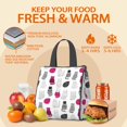 thumbnail image 5 of Multicolor Cat White Pattern Insulated Lunch Bag for Women Men, Large Portable Soft Cooler Tote, Thermal Food Storage Bag with Pearl Cotton, 8.66L, 8.75"x5.75"x9.5", 5 of 6