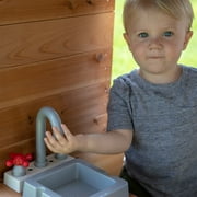 Backyard Discovery Aspen Cedar Wooden Kids Playhouse, Play Kitchen, Snack Bar Window