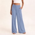 thumbnail image 2 of Inleife Womens Solid Color Elastic Waist Sports Casual Comfy Pants with Side Pockets, 2 of 6
