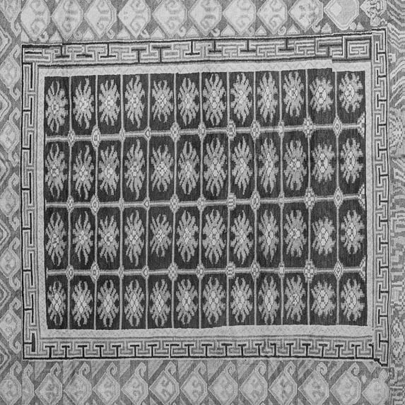 Ahgly Company Indoor Square Abstract Gray Modern Area Rugs, 4' Square