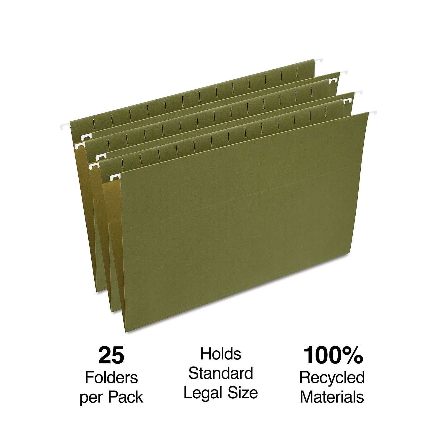 Green 25-Pack Basics Hanging File Folders Legal Size 25-Pack &  Hanging File Folders Green Letter Size 