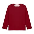 thumbnail image 4 of Atogsazn Kids Girls Long Sleeve Sweatshirt Casual Oversized Pullover T-shirt Summer Loose Fit Tops Clothing 03-Wine 14-15 Years Fashion, 4 of 9
