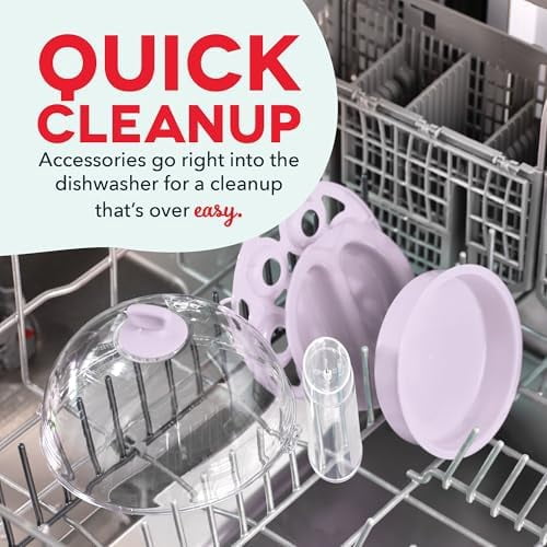 Rapid Egg Cooker - Boiler,Poacher & Steamer - Includes Measuring & Recipe Guide - Dishwasher Safe - BPA Free - Holds 7 Eggs,Lavender,(Pack of 4)