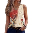 thumbnail image 2 of KDDYLITQ 250th Anniversary Usa Shirts for Women 4th Of July National Flag Print Sleeveless Blouses Vintage American Flag Fourth Of July Tanks Red White and Blue Cute V Neck Tops Khaki S, 2 of 7