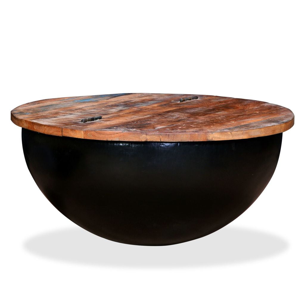 Gietvorm Matrix Emuleren EBTOOLS Coffee Table Solid Reclaimed Wood Black Bowl Shape Coffee Tables  Furniture - Walmart.com