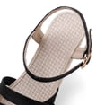 thumbnail image 5 of Women Espadrilles Wedge Sandals Closed Pointed Toe Casual Walking Sandal Ladies Slingback Ankle Strap Low Heel Shoes Black 8.5, 5 of 7