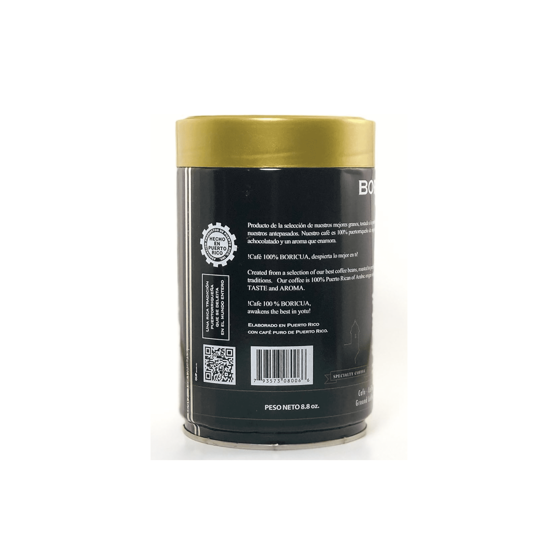 Boricua Ground Coffee Premium, 8.8 oz, from Puerto Rico, Shelf Stable, Medium Dark Roast Type