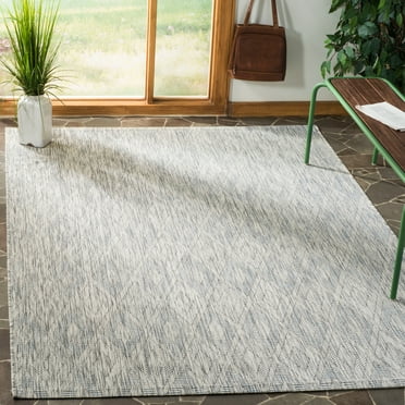 SAFAVIEH Courtyard Teodor Geometric Indoor/Outdoor Area Rug, Grey/Grey, 9' x 9' Square