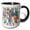 Black/White, variant on 3drose, Funny Cute Cool Artistic Llamas Pattern Animal Abstract, 11oz Two-tone Yellow Mug